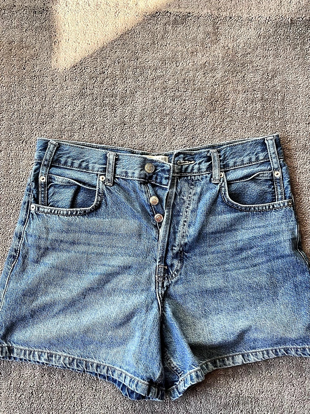 Free People Women's Denim Jean Shorts in Blue